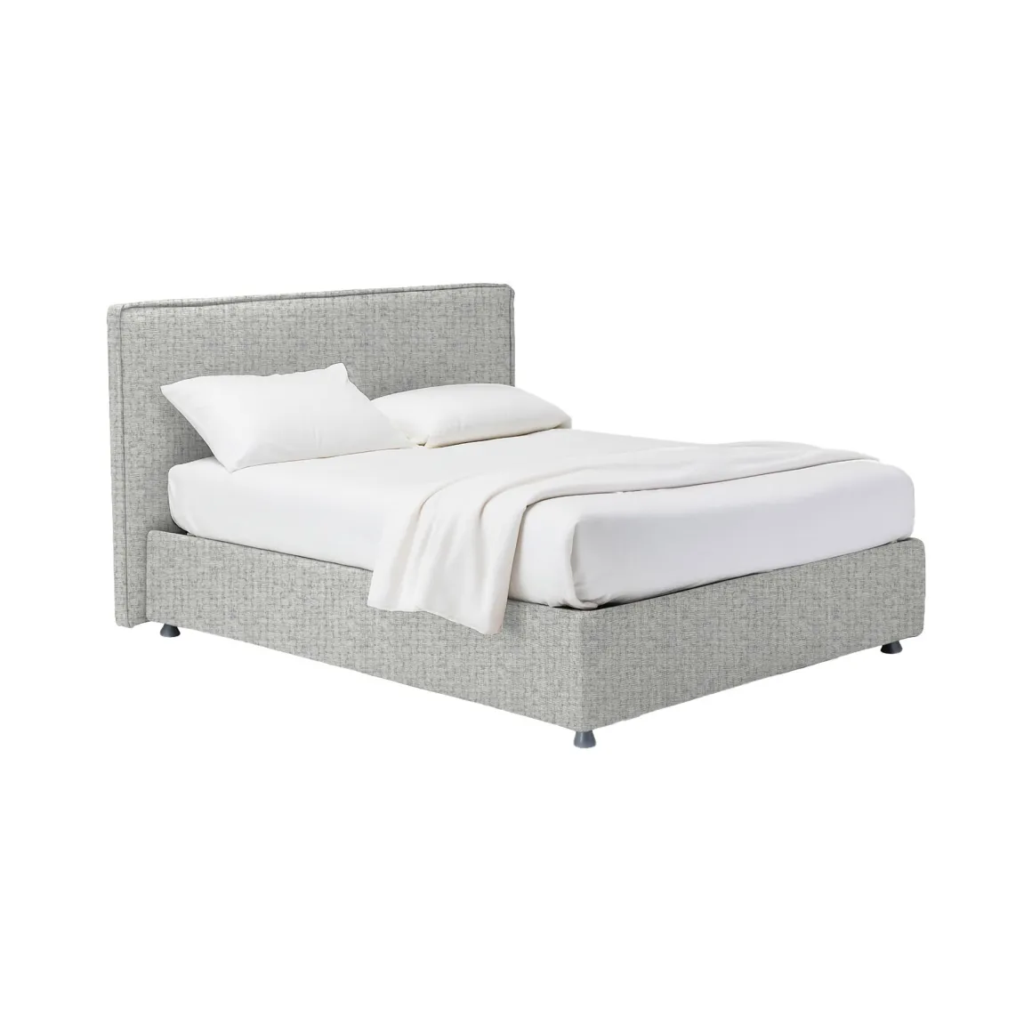 Letto Matrimoniale Grigio Chiaro Sfoderabile Contenitore, Dimensione Materasso 160x190 cm - Fasanella