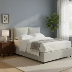 Letto Matrimoniale Grigio Chiaro Sfoderabile Contenitore, Dimensione Materasso 160x200 cm - Davoli