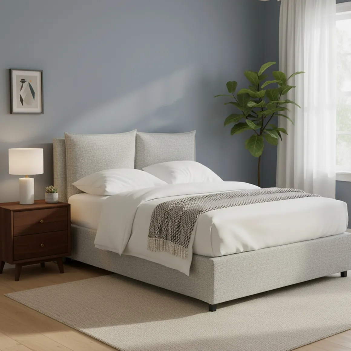 Letto Matrimoniale Grigio Chiaro Sfoderabile Contenitore, Dimensione Materasso 160x200 cm - Davoli