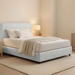 Letto Matrimoniale Grigio Chiaro Sfoderabile Contenitore, Dimensione Materasso 160x200 cm - Lenta