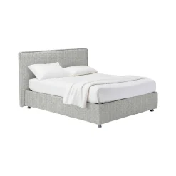 Letto Matrimoniale Grigio Chiaro Sfoderabile Contenitore, Dimensione Materasso 160x200 cm - Lenta
