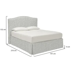 Letto Matrimoniale Grigio Chiaro Sfoderabile Contenitore, Dimensione Materasso 160x200 cm - Orgiano