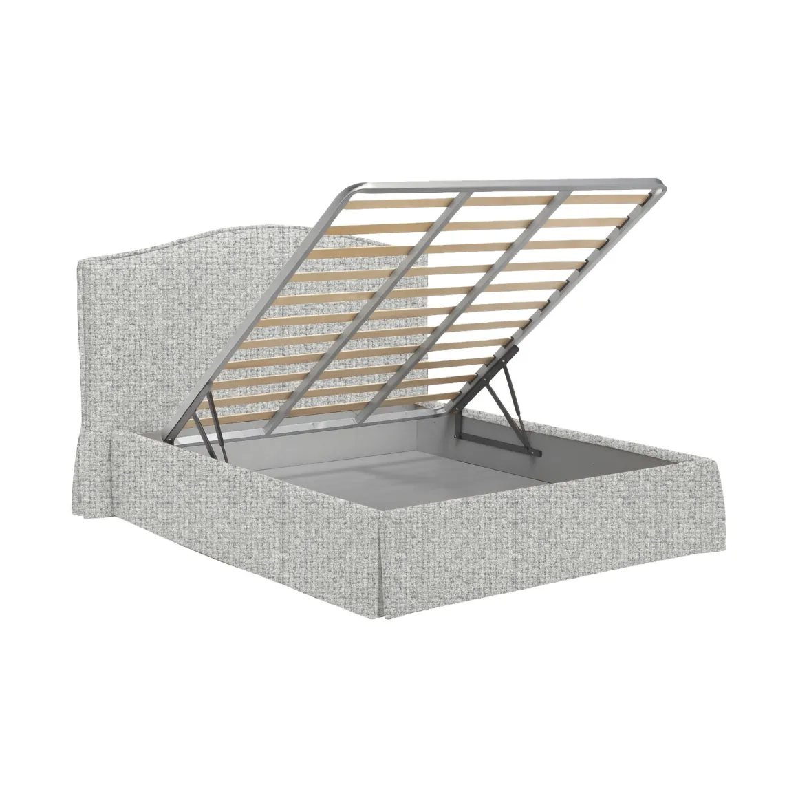 Letto Matrimoniale Grigio Chiaro Sfoderabile Contenitore, Dimensione Materasso 160x200 cm - Orgiano