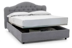 Letti Matrimoniali|Letti Contenitore > Dmora Letto Matrimoniale Materasso Incluso Sfoderabile, Contenitore Made in Italy - Alfer Grigio