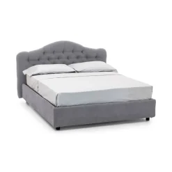 Letto Matrimoniale Grigio Materasso Incluso Sfoderabile, Contenitore Made in Italy - Allik