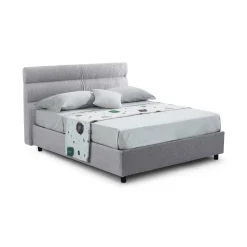 Letti Contenitore > Dmora Letto Matrimoniale Materasso Incluso Sfoderabile, Contenitore Made in Italy - Brunate Grigio