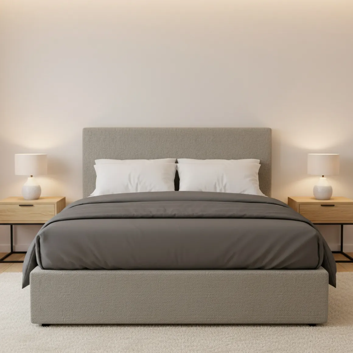 Letti Matrimoniali|Letti Contenitore > Dmora Letto Matrimoniale Sfoderabile Contenitore, Dimensione Materasso 160x190 cm Made in Italy - Riesi Grigio Sabbia