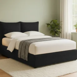 Letto Matrimoniale Grigio Scuro Sfoderabile Contenitore, Dimensione Materasso 160x190 cm - Calcio