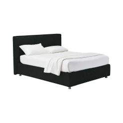 Letto Matrimoniale Grigio Scuro Sfoderabile Contenitore, Dimensione Materasso 160x190 cm - Fasanella