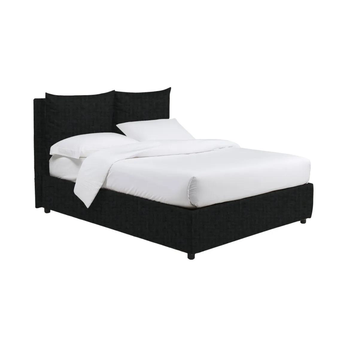 Letto Matrimoniale Grigio Scuro Sfoderabile Contenitore, Dimensione Materasso 160x190 cm - Riesi