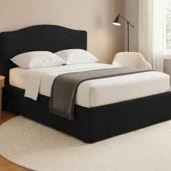 Letto Matrimoniale Grigio Scuro Sfoderabile Contenitore, Dimensione Materasso 160x190 cm - Turania