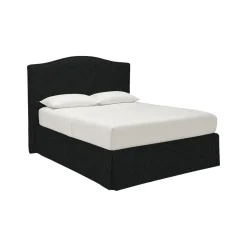 Letto Matrimoniale Grigio Scuro Sfoderabile Contenitore, Dimensione Materasso 160x190 cm - Turania