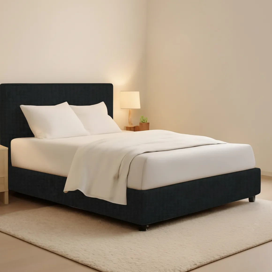 Letto Matrimoniale Grigio Scuro Sfoderabile Contenitore, Dimensione Materasso 160x200 cm - Lenta