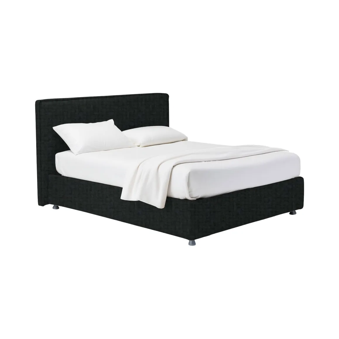 Letto Matrimoniale Grigio Scuro Sfoderabile Contenitore, Dimensione Materasso 160x200 cm - Lenta