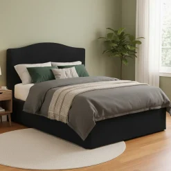 Letto Matrimoniale Grigio Scuro Sfoderabile Contenitore, Dimensione Materasso 160x200 cm - Orgiano