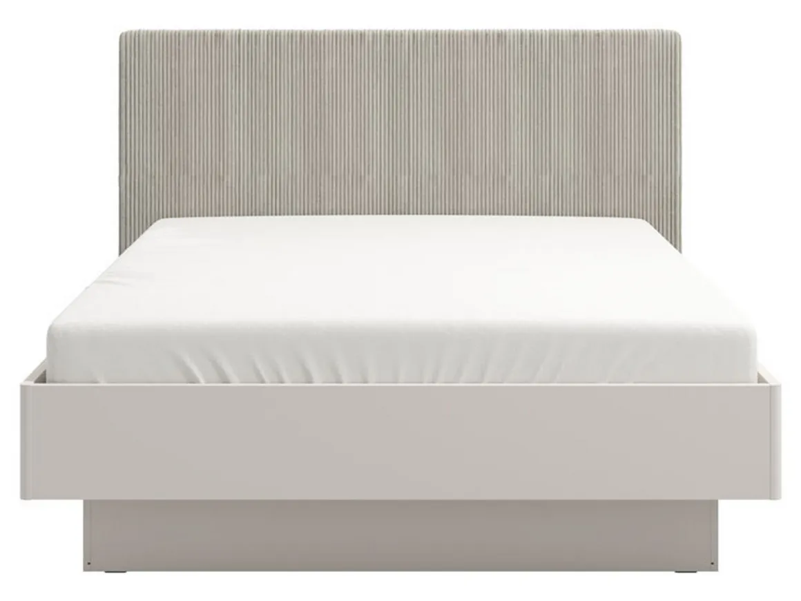 Letto Matrimoniale Grigio Tortora Testiera Imbottita Effetto Velluto Dimensione Materasso 160x200 cm, Peso Supportato 200 kg - Caprezzo