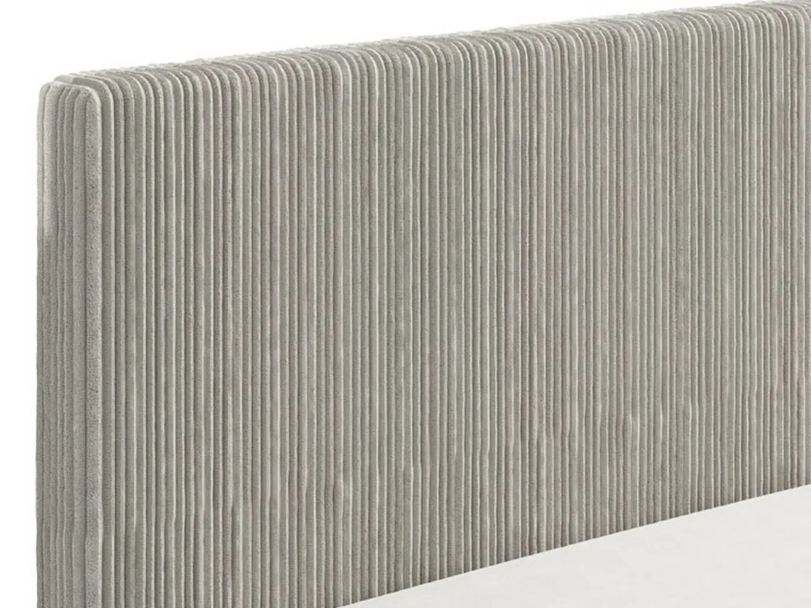 Letto Matrimoniale Grigio Tortora Testiera Imbottita Effetto Velluto Dimensione Materasso 160x200 cm, Peso Supportato 200 kg - Caprezzo