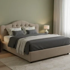 Letti Matrimoniali > Dmora Letto Matrimoniale Materasso Incluso Sfoderabile, Contenitore Made in Italy - Allik Grigio Tortora