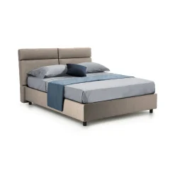 Letti Matrimoniali > Dmora Letto Matrimoniale  Materasso Incluso Sfoderabile, Contenitore Made in Italy - Bedero Grigio Tortora