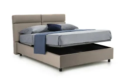 Letti Matrimoniali > Dmora Letto Matrimoniale Materasso Incluso Sfoderabile, Contenitore Made in Italy - Bedero Grigio Tortora