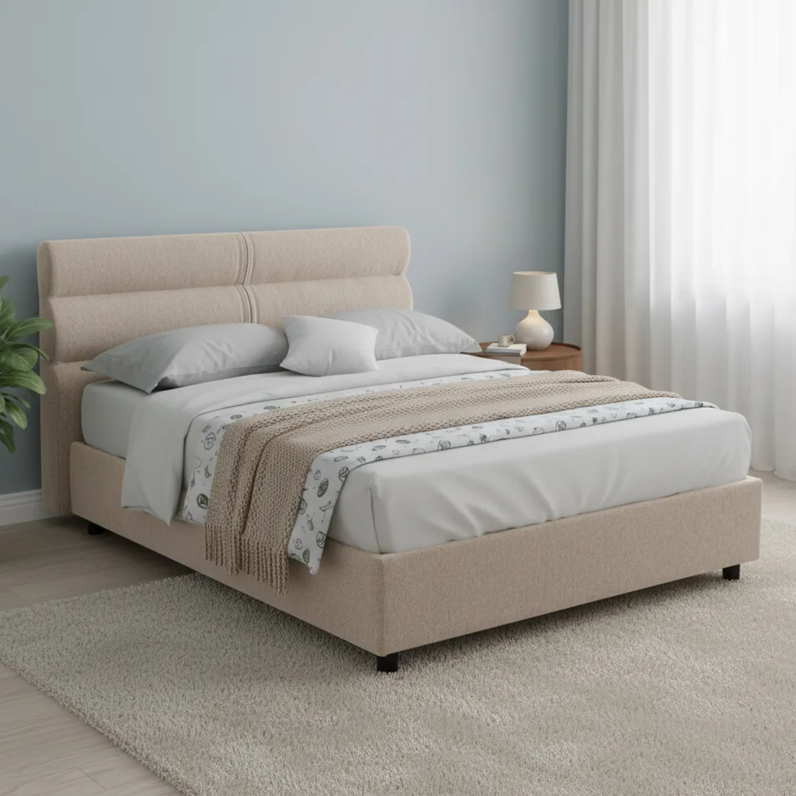 Letti Matrimoniali > Dmora Letto Matrimoniale Materasso Incluso Sfoderabile, Contenitore Made in Italy - Brunate Grigio Tortora