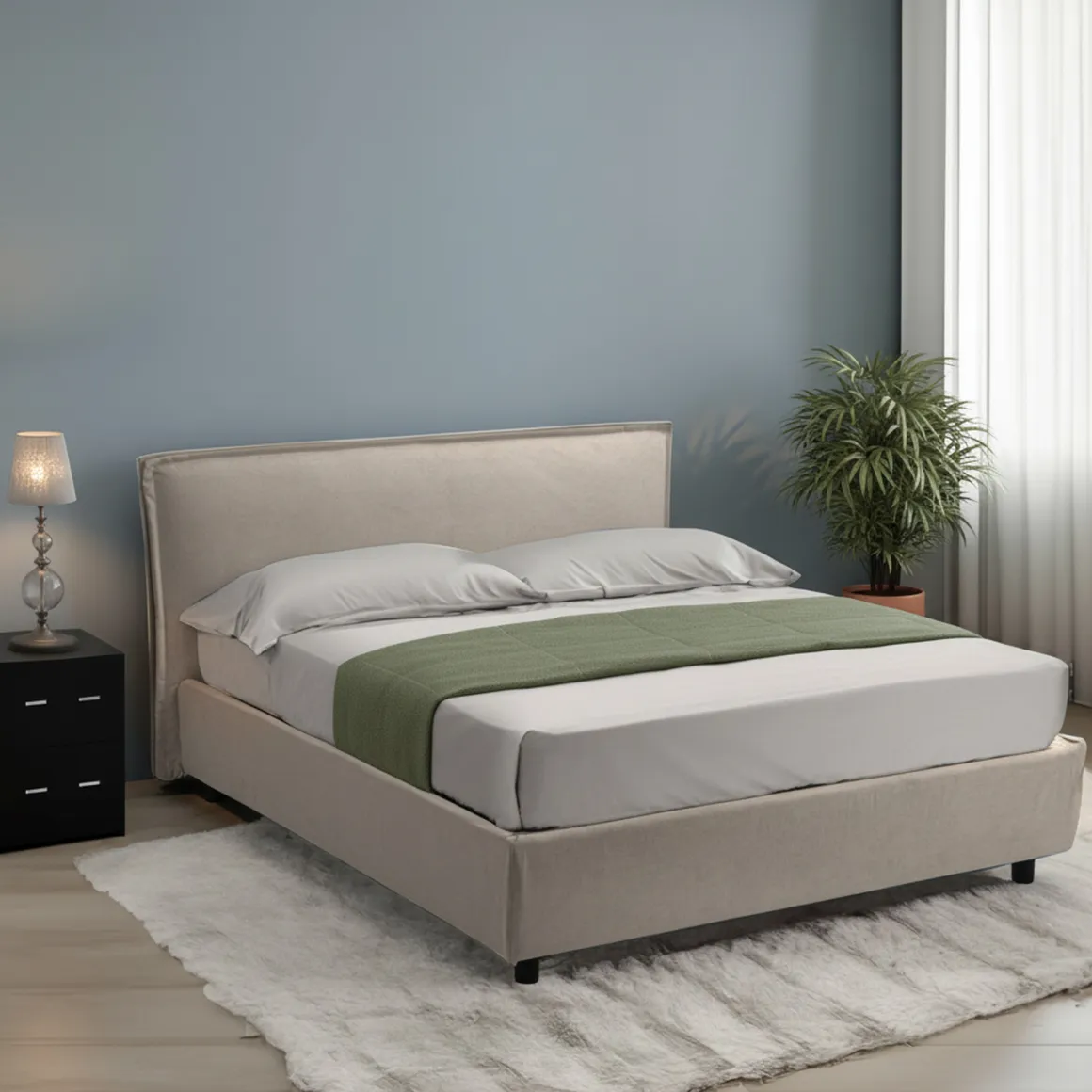 Letti Matrimoniali > Dmora Letto Matrimoniale Sfoderabile Contenitore, Dimensione Materasso 160x190 cm Made in Italy - Alcatron Grigio Tortora