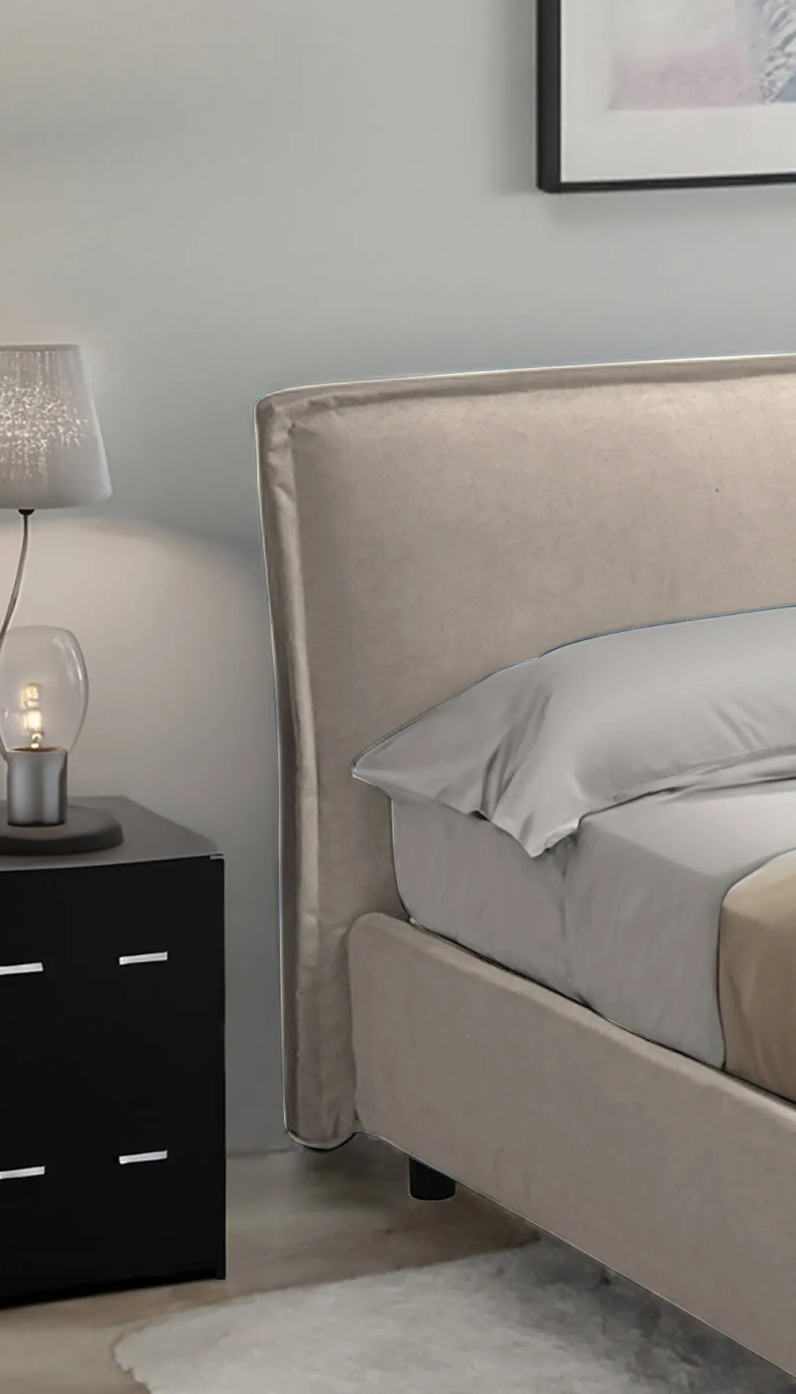 Letti Matrimoniali > Dmora Letto Matrimoniale Sfoderabile Contenitore, Dimensione Materasso 160x190 cm Made in Italy - Alcatron Grigio Tortora