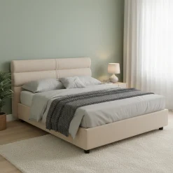 Letti Matrimoniali > Dmora Letto Matrimoniale Sfoderabile Contenitore, Dimensione Materasso 160x190 cm Made in Italy - Brolo Grigio Tortora