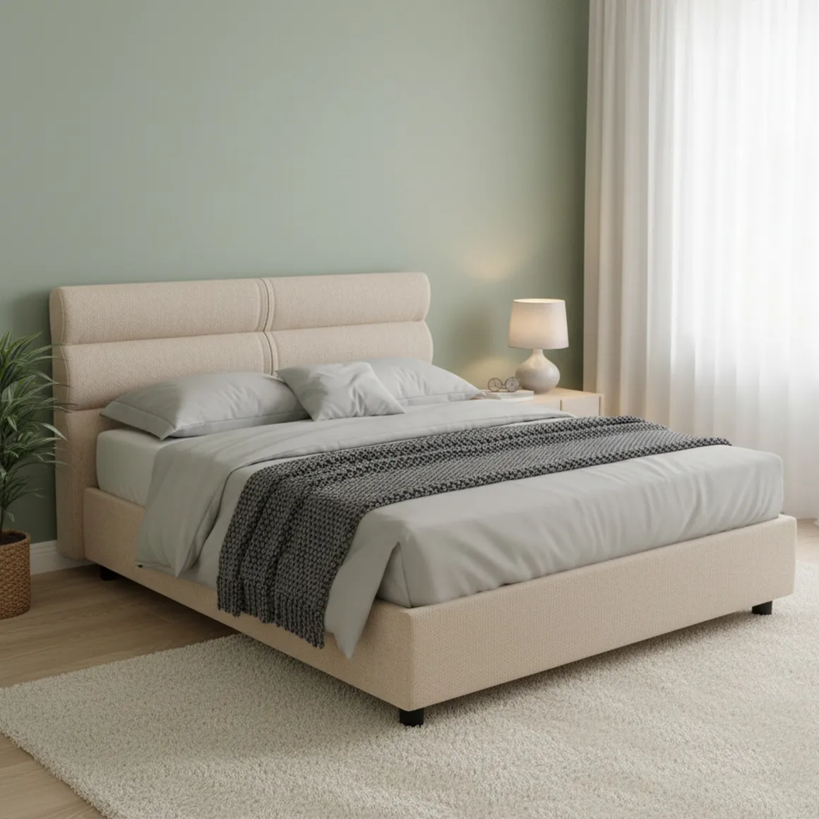Letti Matrimoniali > Dmora Letto Matrimoniale Sfoderabile Contenitore, Dimensione Materasso 160x190 cm Made in Italy - Brolo Grigio Tortora