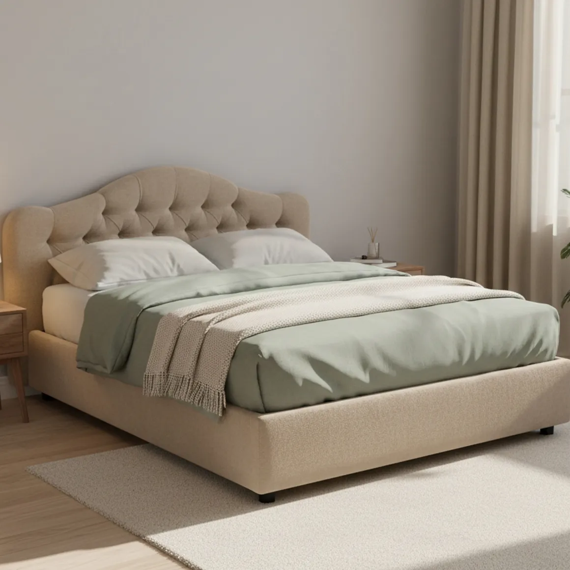 Letti Matrimoniali > Dmora Letto Matrimoniale Sfoderabile Contenitore, Dimensione Materasso 160x200 cm Made in Italy - Ator Grigio Tortora
