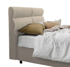 Letti Matrimoniali > Dmora Letto Matrimoniale  Sfoderabile Contenitore, Dimensione Materasso 160x200 cm Made in Italy - Bubbio Grigio Tortora