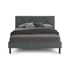 Letti Matrimoniali > Dmora Letto matrimoniale 169x214cm imbottito - Hypnos Grigio