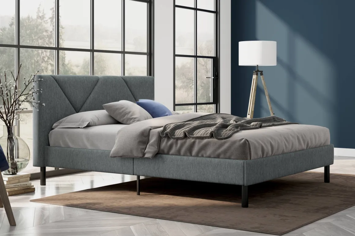 Letti Matrimoniali > Dmora Letto matrimoniale 169x214cm imbottito - Hypnos Grigio