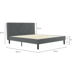 Letti Matrimoniali > Dmora Letto matrimoniale 169x214cm imbottito - Hypnos Grigio