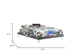 Letti Matrimoniali > Dmora Letto matrimoniale 178x210cm - Arika Grigio