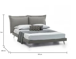 Letti Matrimoniali > Dmora Letto matrimoniale 199x210cm - Fusi Grigio