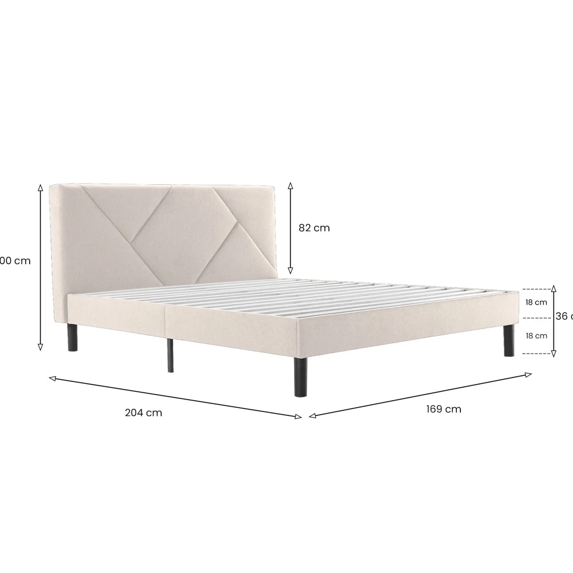 Letto matrimoniale Hypnos, 160x200 cm, Beige