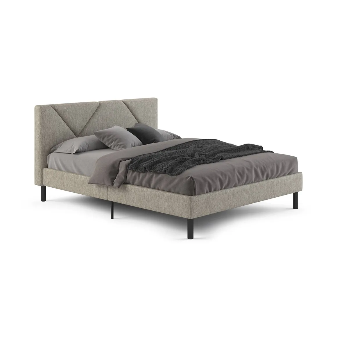 Letto matrimoniale Hypnos, 160x200 cm, Tortora