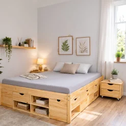 Letti Matrimoniali > Dmora Letto Matrimoniale Marrone, - Ligosullo Marrone Rovere Nodi