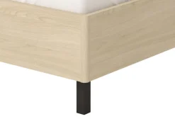 Letti Matrimoniali > Dmora Letto Matrimoniale Marrone Rovere Bianco Crema Testiera Imbottita Imbottito, Dimensione Materasso 180x200 cm - Circeo Bianco Crema, Marrone Rovere