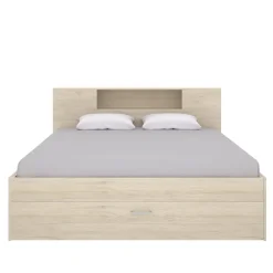 Letto Matrimoniale Marrone Rovere Contenitore Dimensione Materasso 160x200 cm, Peso Supportato 150 kg - Murlo
