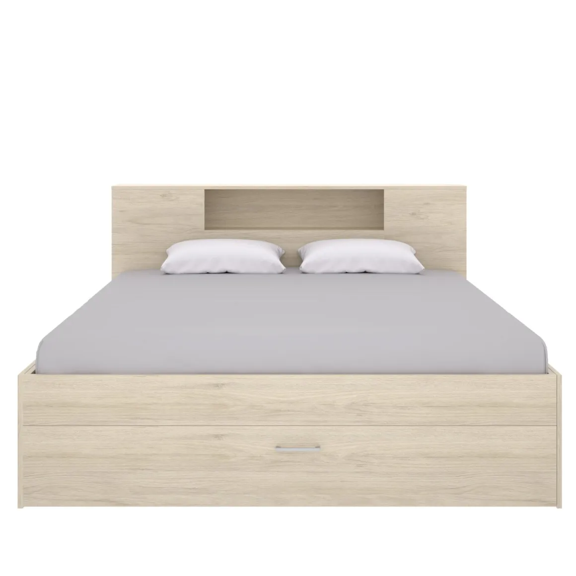 Letto Matrimoniale Marrone Rovere Contenitore Dimensione Materasso 160x200 cm, Peso Supportato 150 kg - Murlo