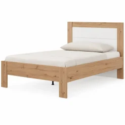 Letti Matrimoniali > Dmora Letto Matrimoniale Dimensione Materasso 160x200 cm Peso Supportato 200 kg, Matrimoniale - Coazze Marrone Rovere Nodi