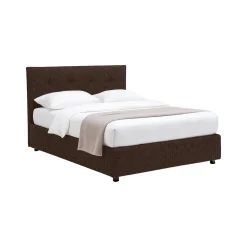Letti Contenitore > Dmora Letto Matrimoniale Sfoderabile Contenitore, Dimensione Materasso 160x190 cm - Fasanella Marrone