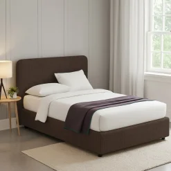 Letto Matrimoniale Marrone Sfoderabile Contenitore, Dimensione Materasso 160x190 cm - Issime