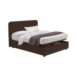 Letto Matrimoniale Marrone Sfoderabile Contenitore, Dimensione Materasso 160x190 cm - Issime