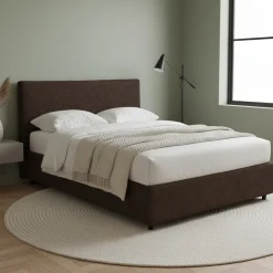 Letto Matrimoniale Marrone Sfoderabile Contenitore, Dimensione Materasso 160x190 cm - Soliera