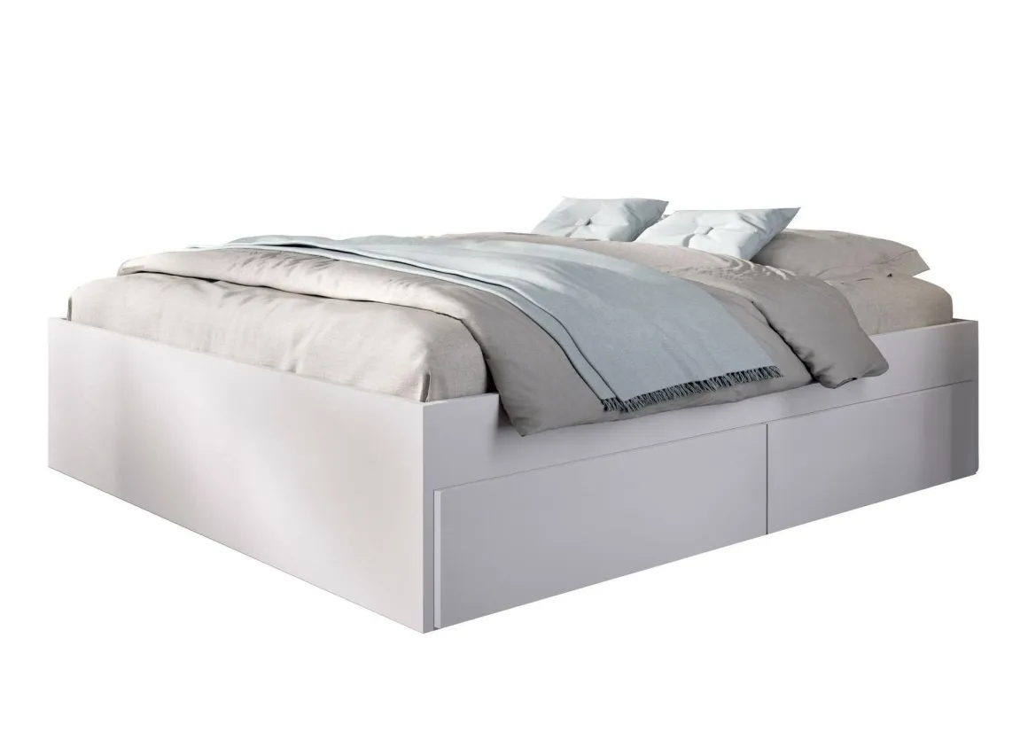 Letto matrimoniale moderno bianco 205x169cm robusto - Ferdie