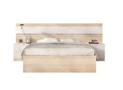 Letto matrimoniale moderno rovere e bianco 205x266cm - Haima