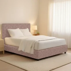 Letti Matrimoniali|Letti Contenitore > Dmora Letto Matrimoniale Sfoderabile Contenitore, Dimensione Materasso 160x190 cm - Issime Rosa Antico